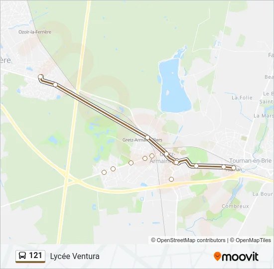121 Bus Line Map