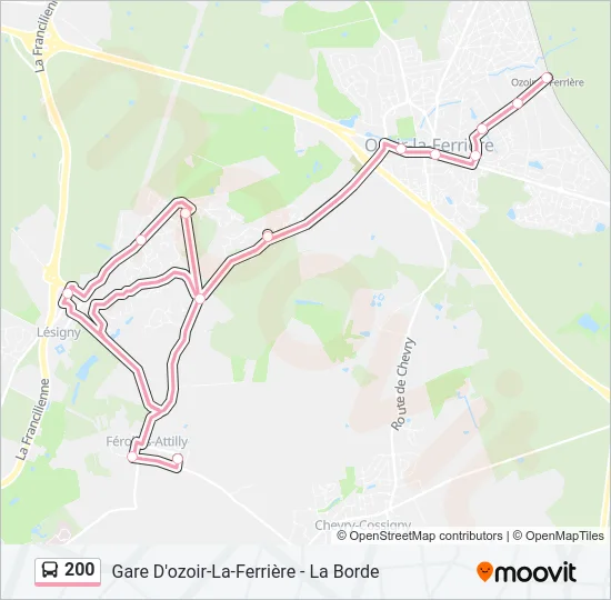 200 Bus Line Map