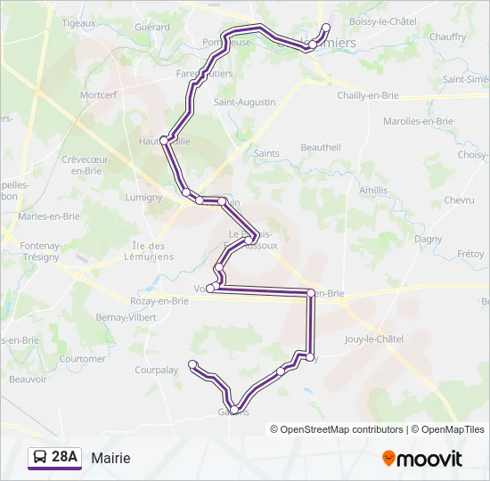 28A Bus Line Map