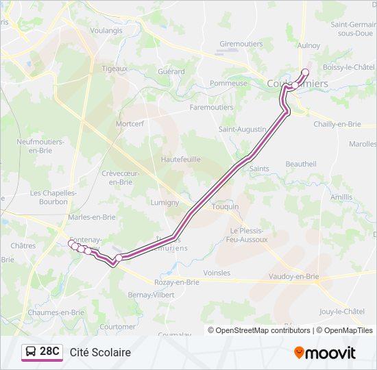 28C Bus Line Map