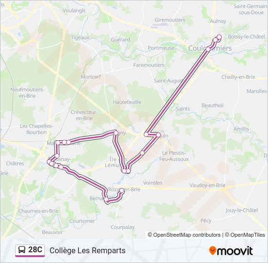 28C Bus Line Map