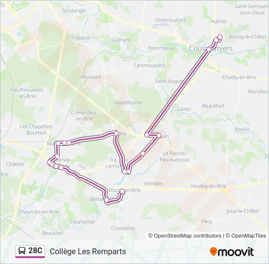 28C Bus Line Map