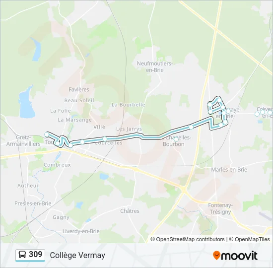 309 Bus Line Map
