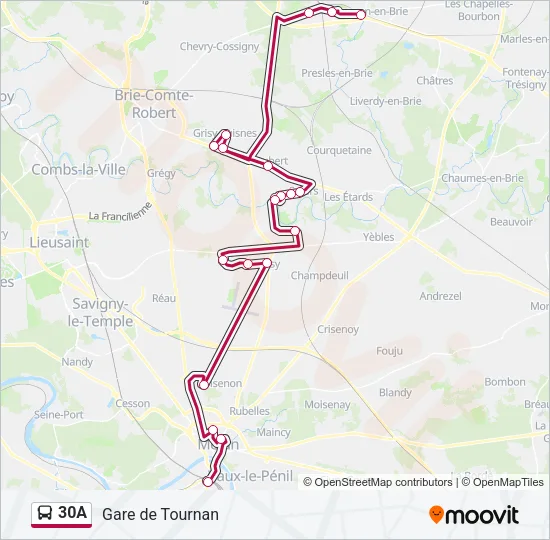 30A Bus Line Map