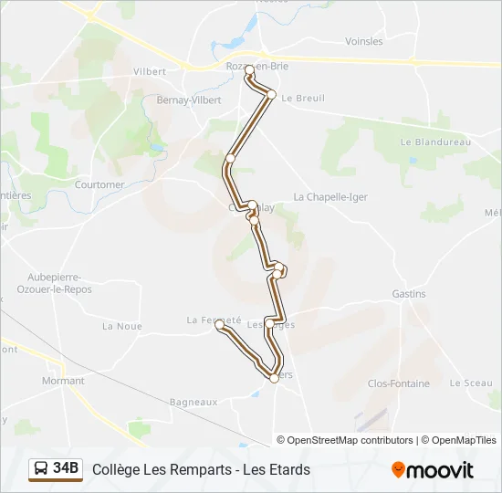 34B Bus Line Map