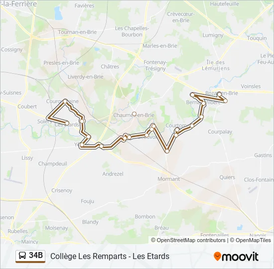 34B Bus Line Map