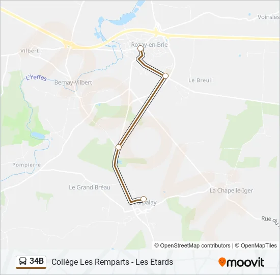 34B Bus Line Map