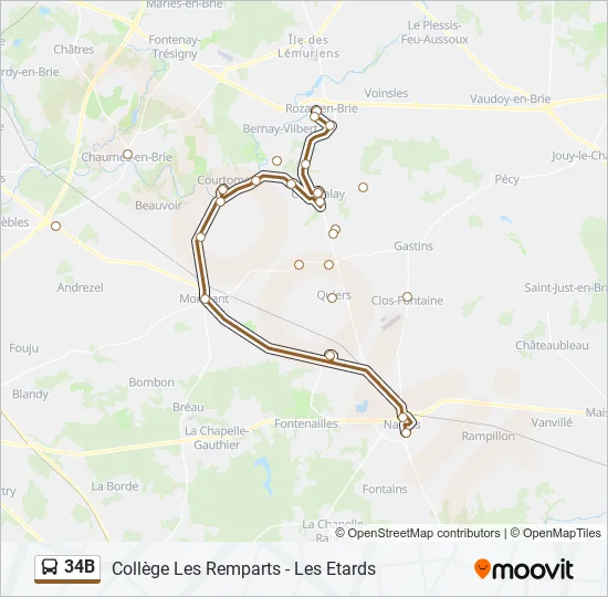 34B Bus Line Map