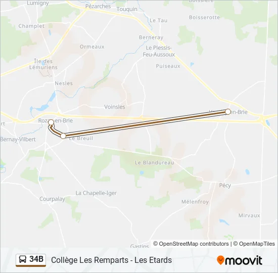 34B Bus Line Map