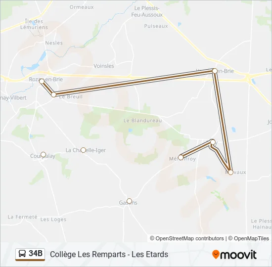 34B Bus Line Map