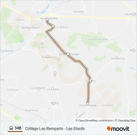 34B Bus Line Map