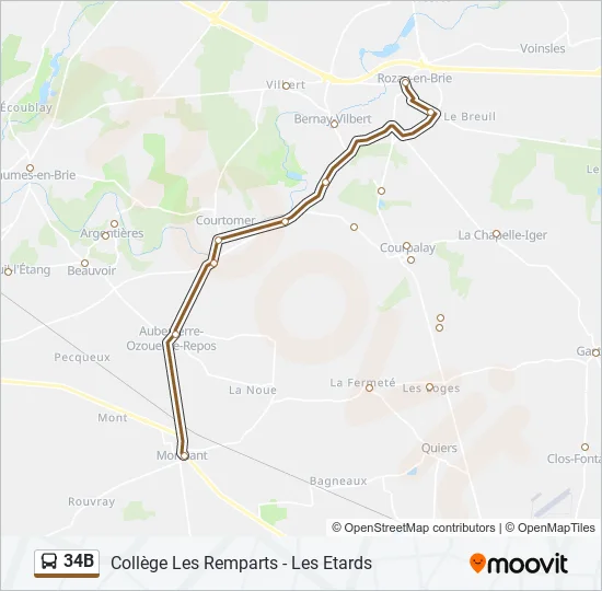34B Bus Line Map