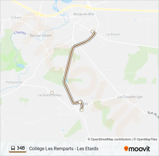 34B Bus Line Map