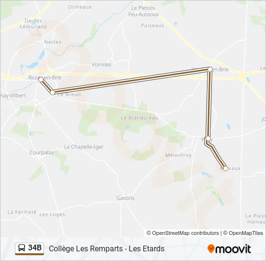 34B Bus Line Map