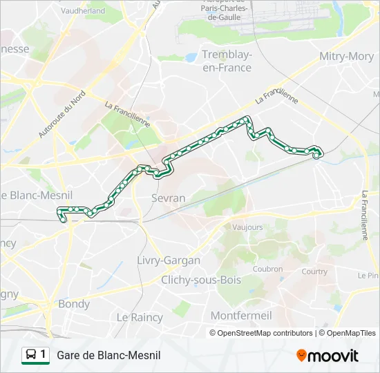 1 Bus Line Map