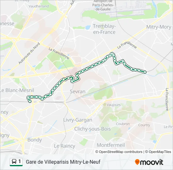 1 Bus Line Map