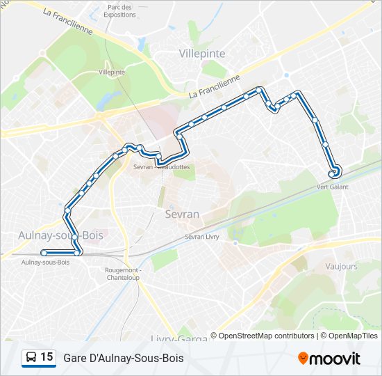Plan de la ligne 15 de bus