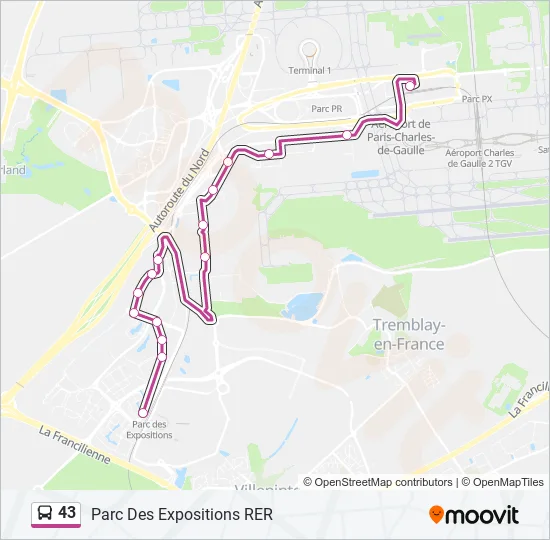 43 Bus Line Map