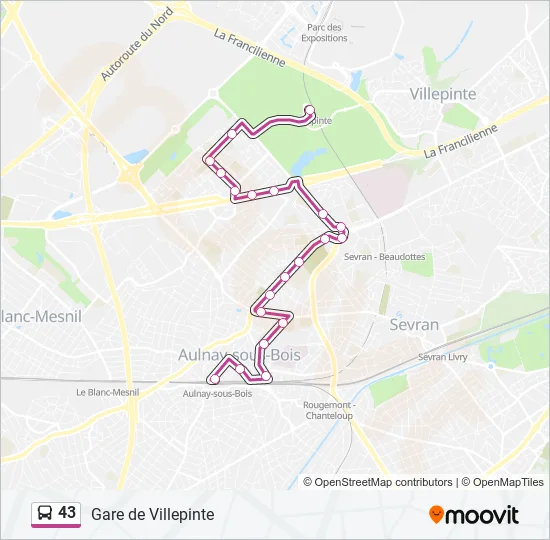 43 Bus Line Map