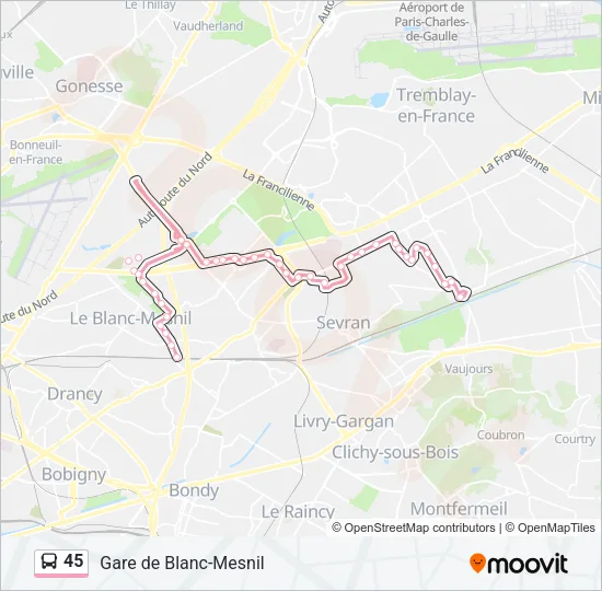 45 Bus Line Map