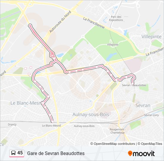 45 Bus Line Map