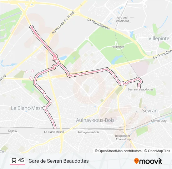 45 Bus Line Map