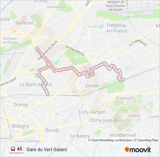 45 Bus Line Map