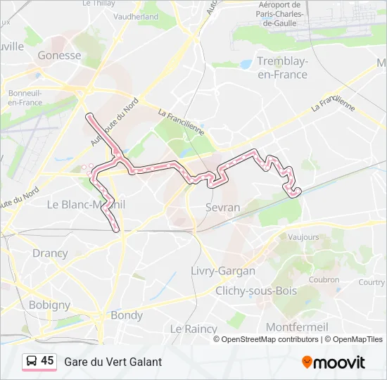 45 Bus Line Map