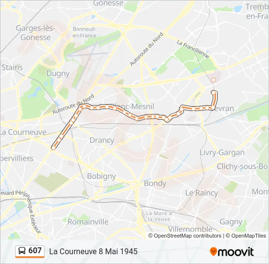 607 Bus Line Map
