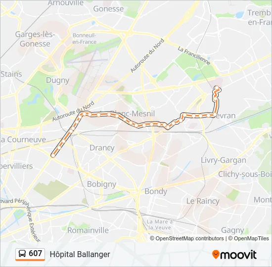 607 Bus Line Map