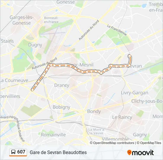 607 Bus Line Map