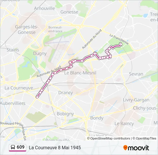 609 Bus Line Map