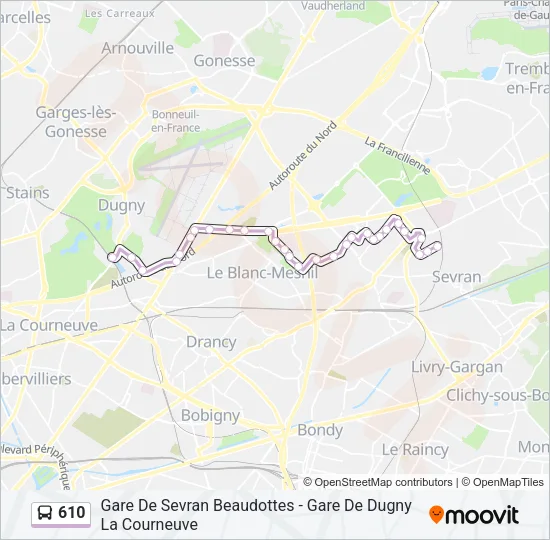 610 Bus Line Map