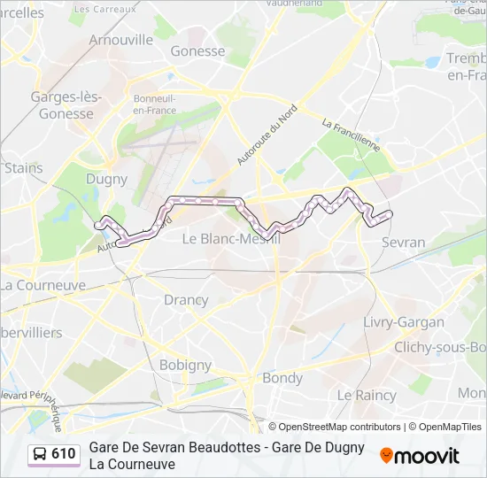 610 Bus Line Map