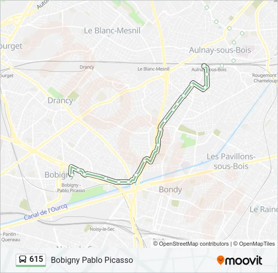 615 Bus Line Map