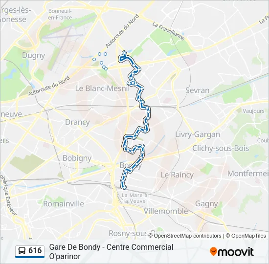 616 Bus Line Map