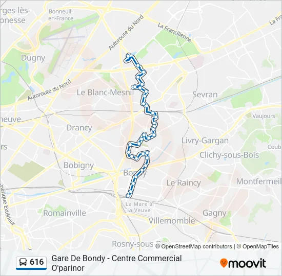 616 Bus Line Map