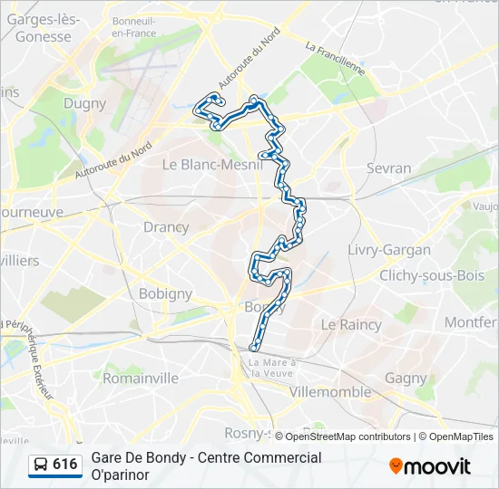 616 Bus Line Map