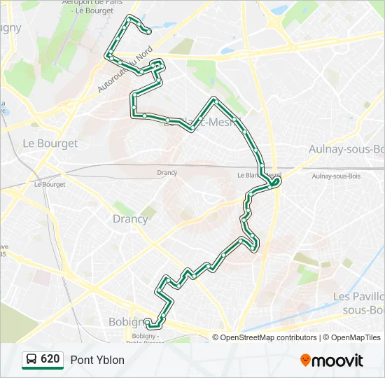 620 Bus Line Map
