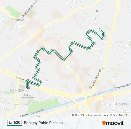 620 Bus Line Map