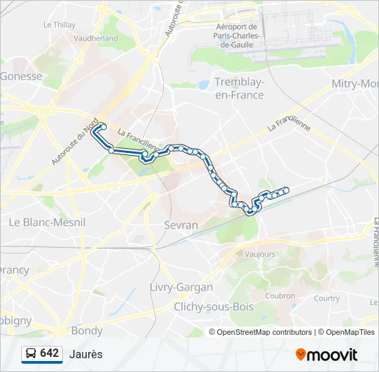 642 Bus Line Map