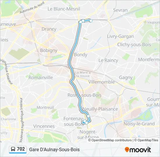 702 Bus Line Map
