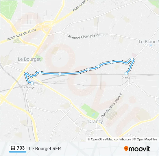 703 Bus Line Map