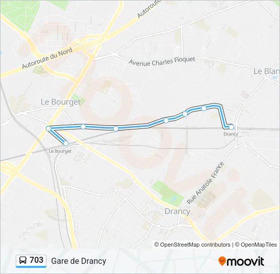 703 Bus Line Map