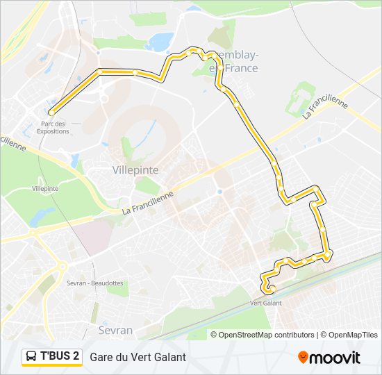 T'BUS 2 Bus Line Map