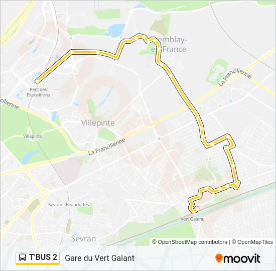 T'BUS 2 Bus Line Map