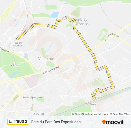 T'BUS 2 Bus Line Map