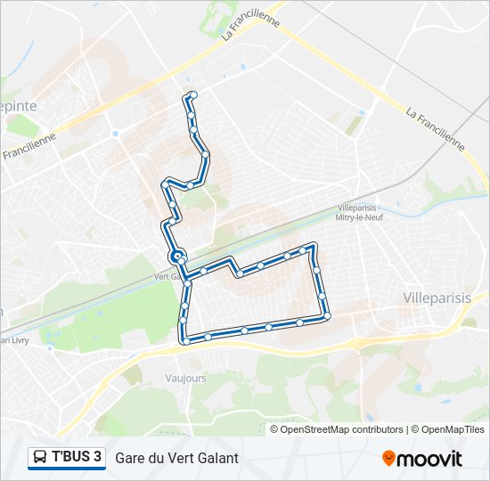 T'BUS 3 Bus Line Map
