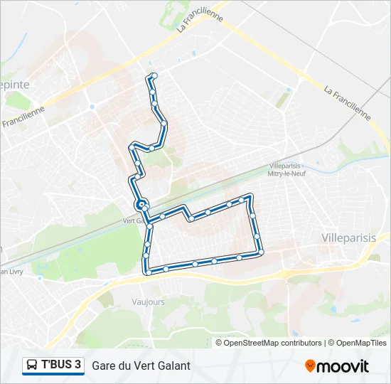 T'BUS 3 Bus Line Map