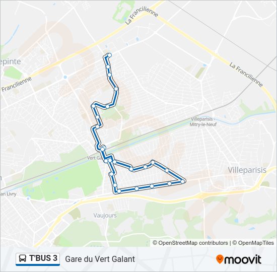 T'BUS 3 Bus Line Map